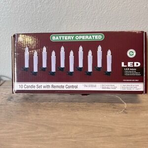 Enchanted Forest LED Window Candle Set w/ Remote 10 Battery Operated‎ Candles